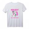 Einhorn Kindergeburtstag T-Shirt für Mädchen - Lustiges Geschenk zum 5. Geburtstag mit Spruch «Vorsicht 5 ich kann alles ich weiß alles»